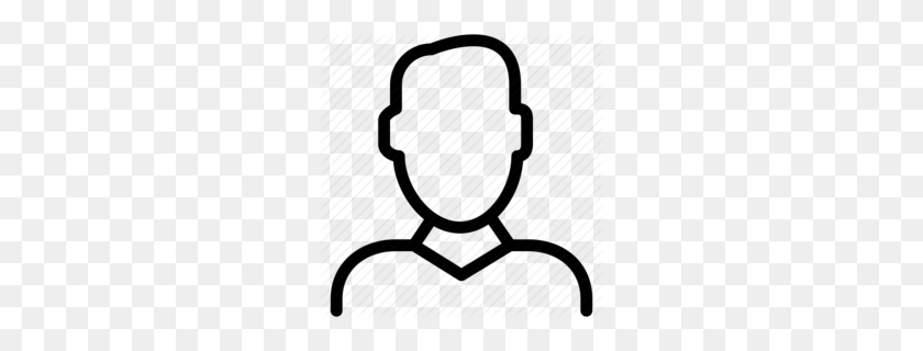 260x260 Single Person Outline Clipart - Person On Computer Clipart