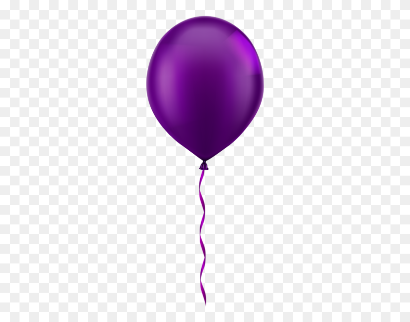 248x600 Single Purple Balloon Png Clip Art - Purple Balloon Clipart