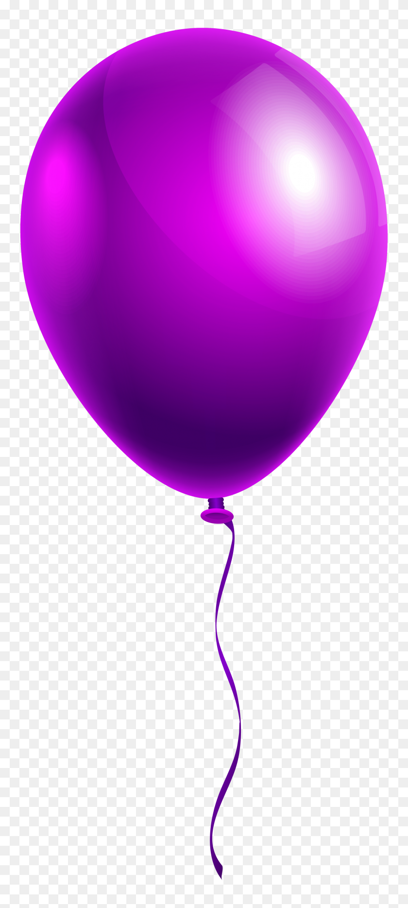 2743x6361 Single Purple Balloon Png Clipart - Purple PNG