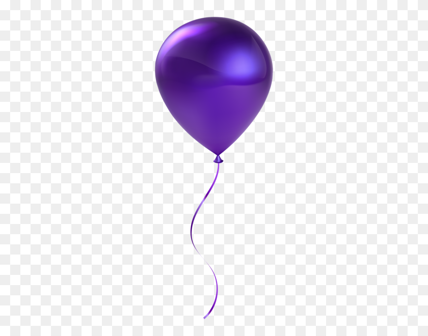 234x600 Single Purple Balloon Transparent Clip Art Picswordspng - Balloons Clipart Transparent