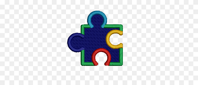 300x300 Single Puzzle Piece Autism Embroidered Patch - Autism Puzzle Piece PNG