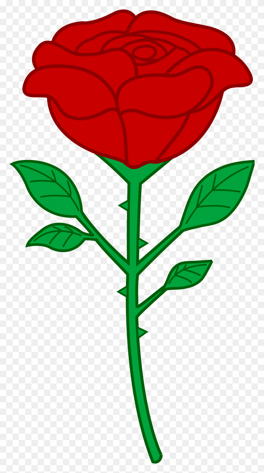 3906x7240 Single Red Rose Clip Art - Single Rose Clipart