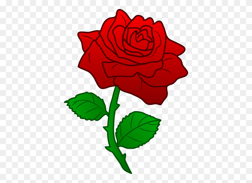 414x550 Single Red Rose Clip Art Free Clip Art Vines - Rose Bud Clipart