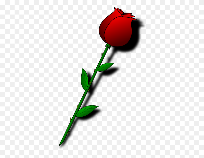 372x593 Single Red Rose Clipart - Rose Clipart Transparent