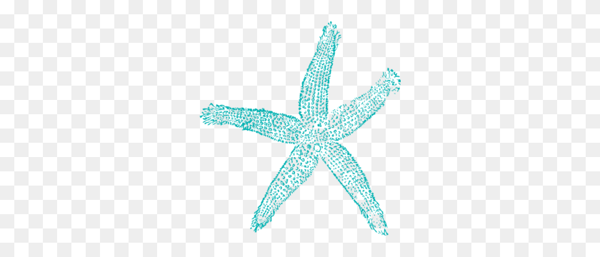 282x300 Single Starfish Light Teal Clip Art Jessica's Idea - Starfish Clipart