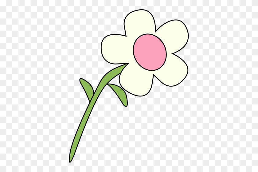 391x500 Single White Flower - Single Flower PNG