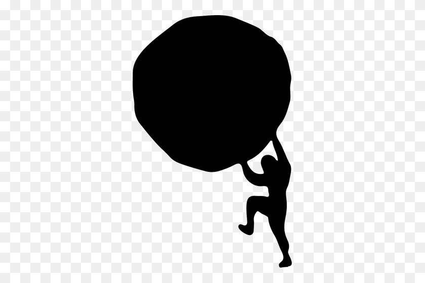 315x500 Sisyphus Silhouette - Perseverance Clipart