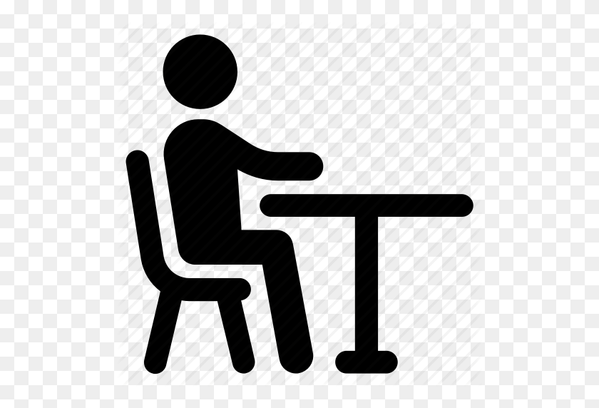 512x512 Sit, Sitting, Table Icon - People Sitting At Table PNG