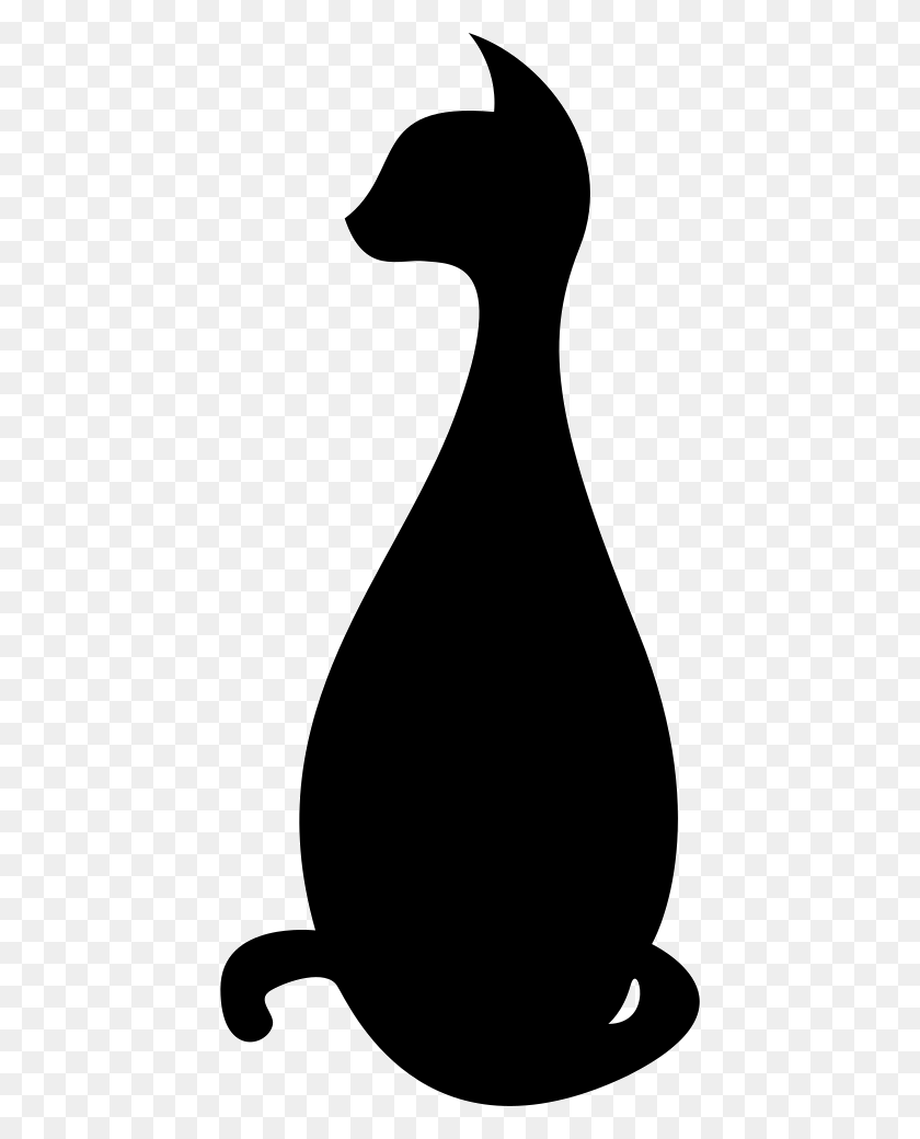 438x980 Sitting Black Cat Silhouette Png Icon Free Download - Sitting Silhouette PNG