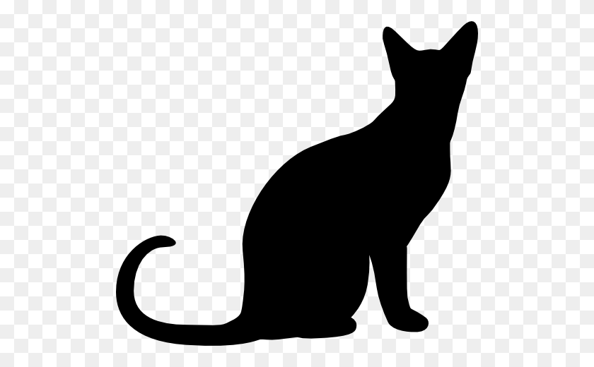 512x460 Sitting Cat Silhouette Clipart - Sitting Silhouette PNG