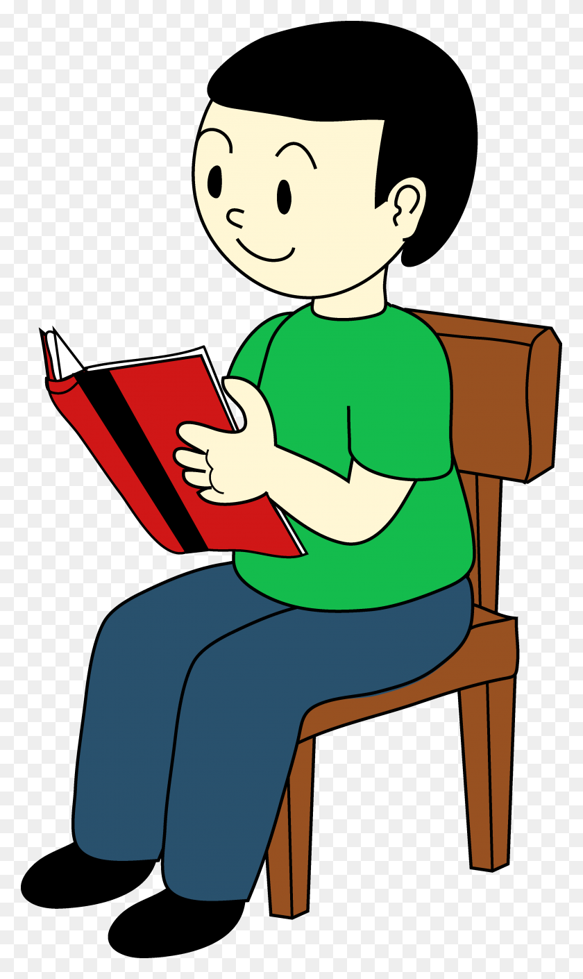2961x5126 Sitting Cliparts - Reading In Bed Clipart
