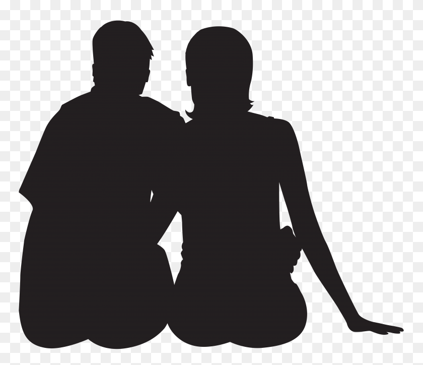 8000x6820 Sitting Couple Silhouette Png Clip Art Gallery - Sitting PNG