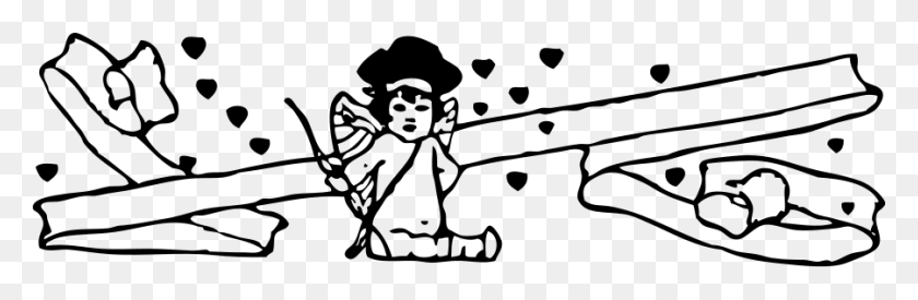 900x249 Sitting Cupid Png Clip Arts For Web - Free Cupid Clipart