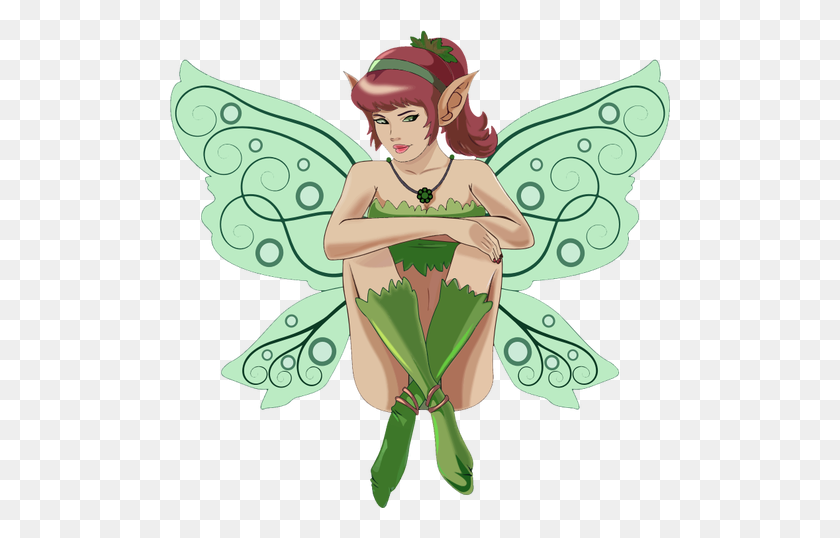 500x478 Sitting Fairy - Fairy Wings Clipart