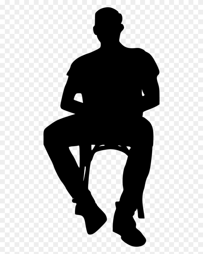 480x989 Sitting In Chair Silhouette Png - Pig Silhouette PNG