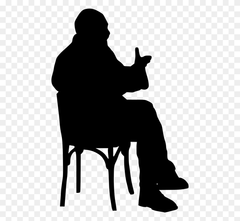 480x714 Sitting In Chair Silhouette Png - Sitting Silhouette PNG