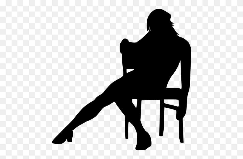 480x492 Sitting In Chair Silhouette Png - Model Silhouette PNG