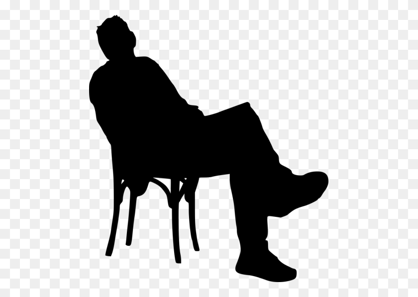 481x537 Sitting In Chair Silhouette Png - Dog Sitting PNG
