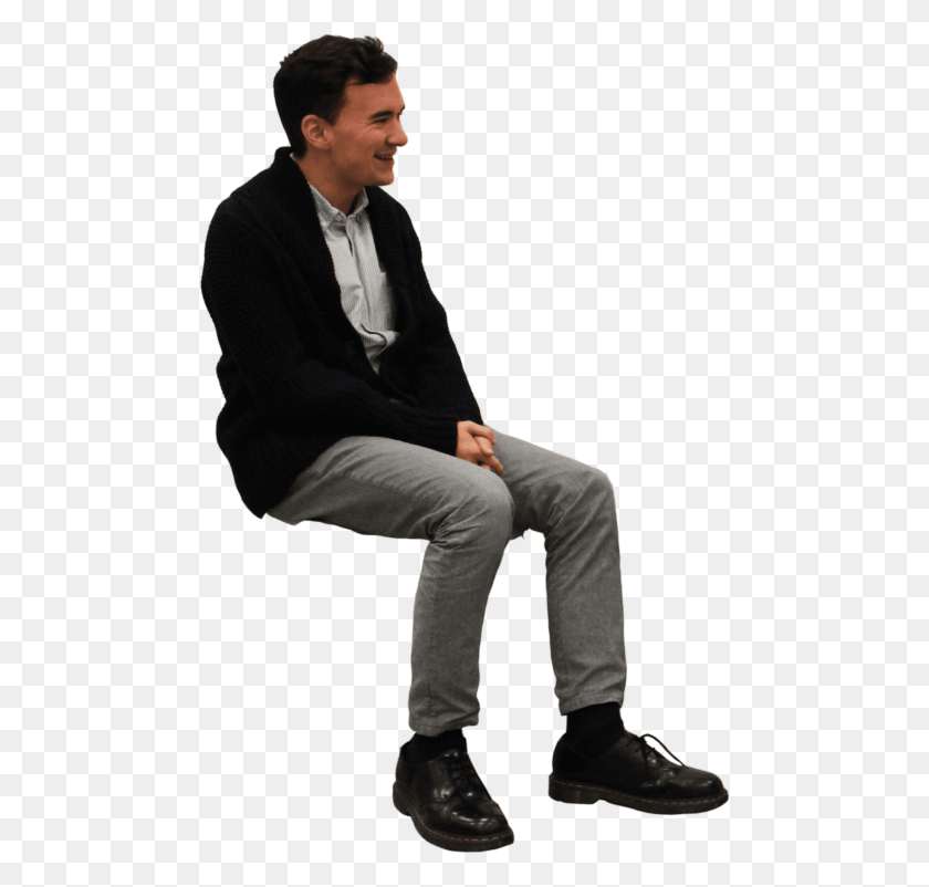 480x742 Sitting Man Png - Sitting Person PNG