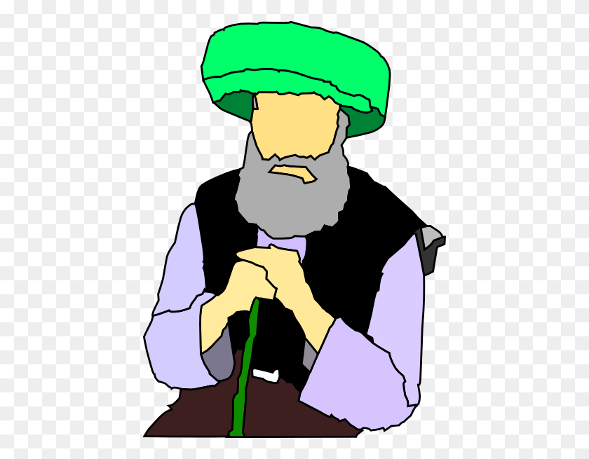 432x595 Sitting Sheikh Elderly Person Clip Art - Person Waving Clipart