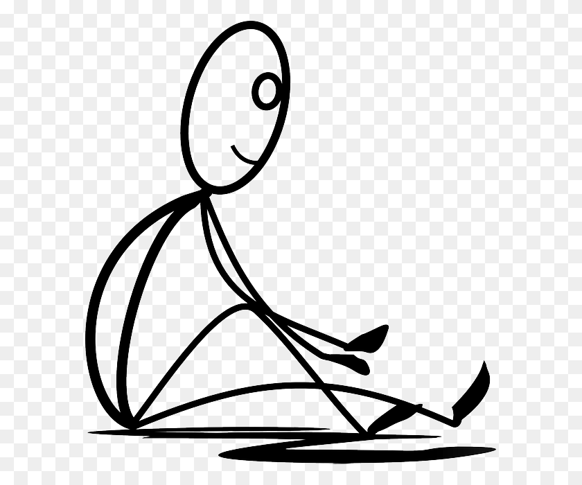 593x640 Sitting Stretching Resting Stickman Stick Figure Crossfit - Stick Figures PNG