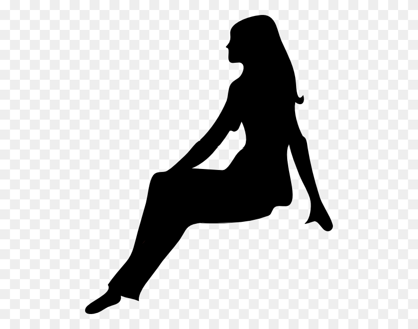 498x600 Sitting Woman Silhouette Clip Art - Sitting Silhouette PNG