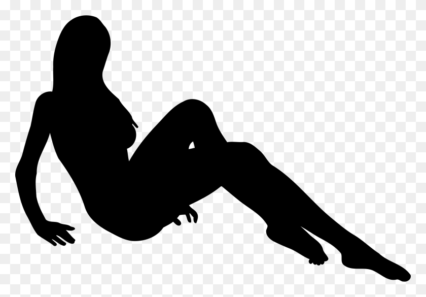 2400x1616 Сидящая Женщина Силуэт Векторное Изображение Клипарта - Сидящий Силуэт Png