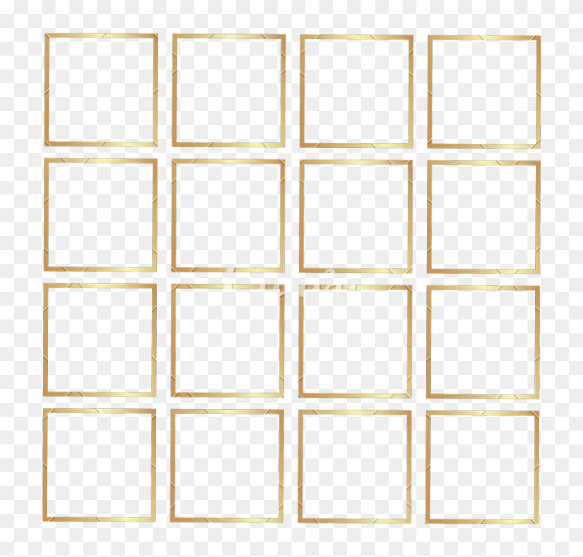 800x762 Sixteen Gold Squares - Gold Square PNG