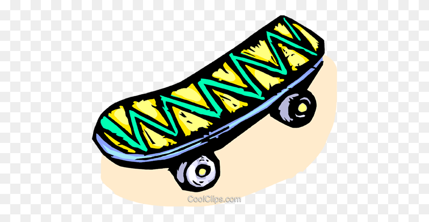 480x375 Skateboard Royalty Free Vector Clip Art Illustration - Skateboard Clipart