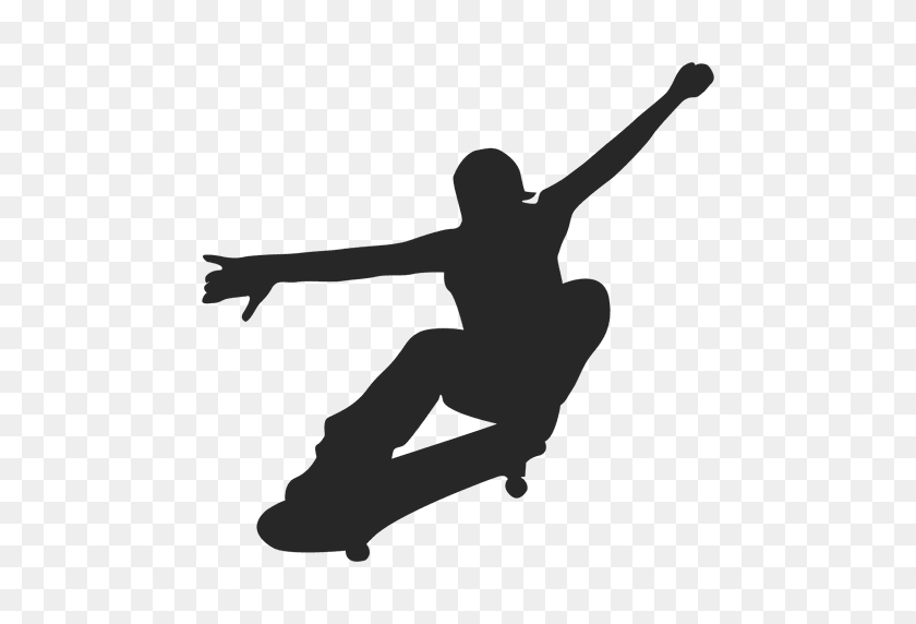 512x512 Skateboard Silhouette - Skateboarder PNG