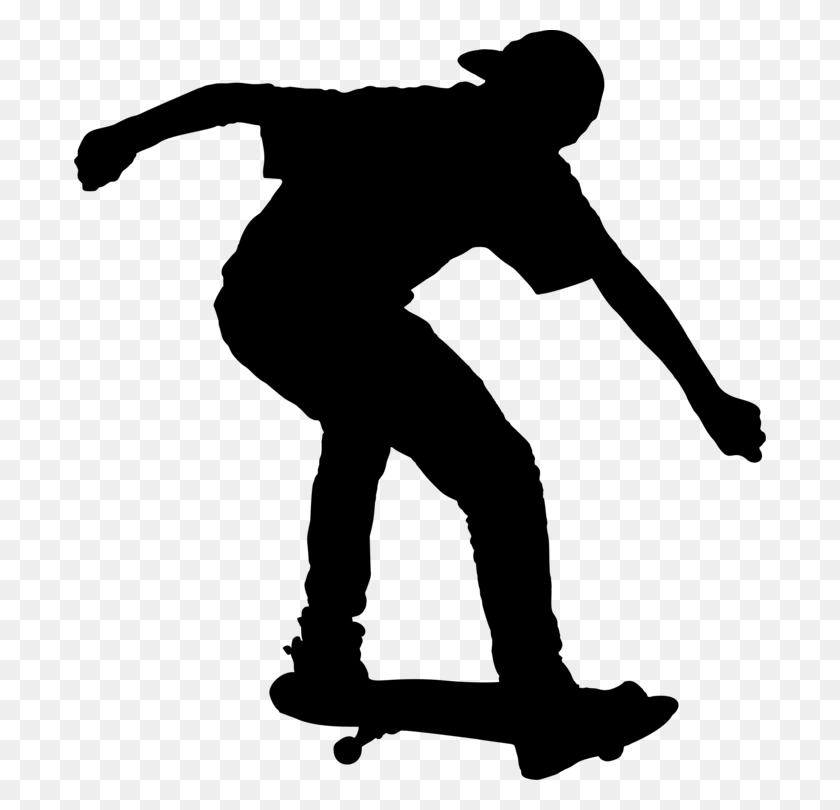 692x750 Skateboarding Ice Skating Silhouette Sport - Football Silhouette PNG