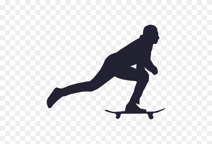 512x512 Skateboarding Sport Silhouette - Skateboarder PNG