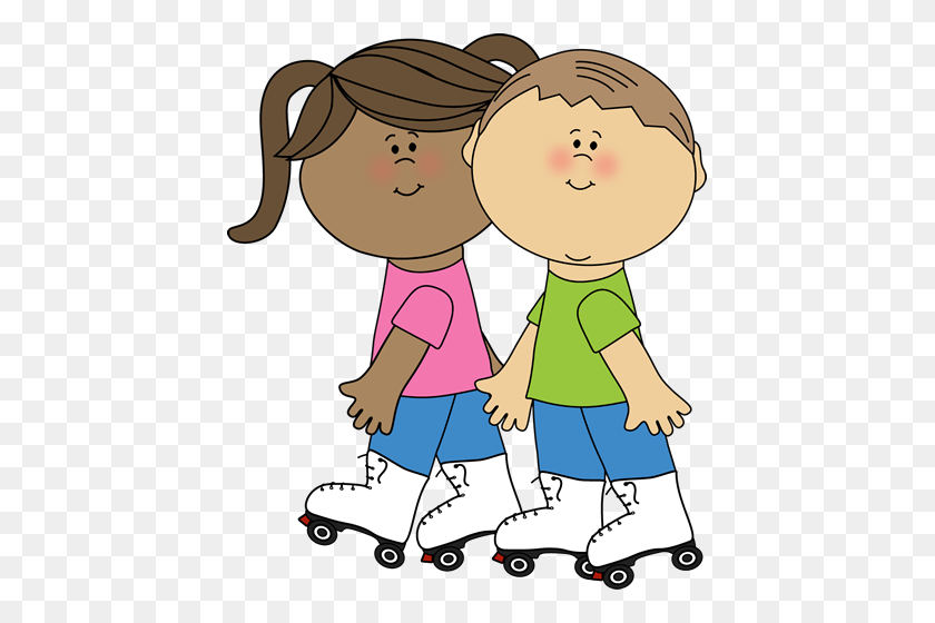 431x500 Skating Clipart Look At Skating Clip Art Images - Kids Working Together Clipart