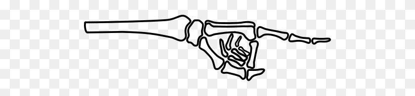 500x135 Skeleton Hand Pointing - Pointing Hand PNG