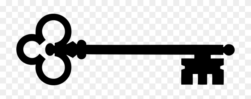 1024x358 Skeleton Key Silhouette - Old Fashioned Clip Art