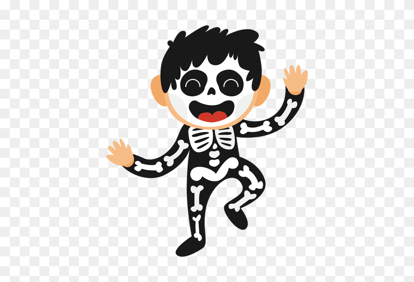 512x512 Skeleton Kid Halloween Costume - Skeleton PNG