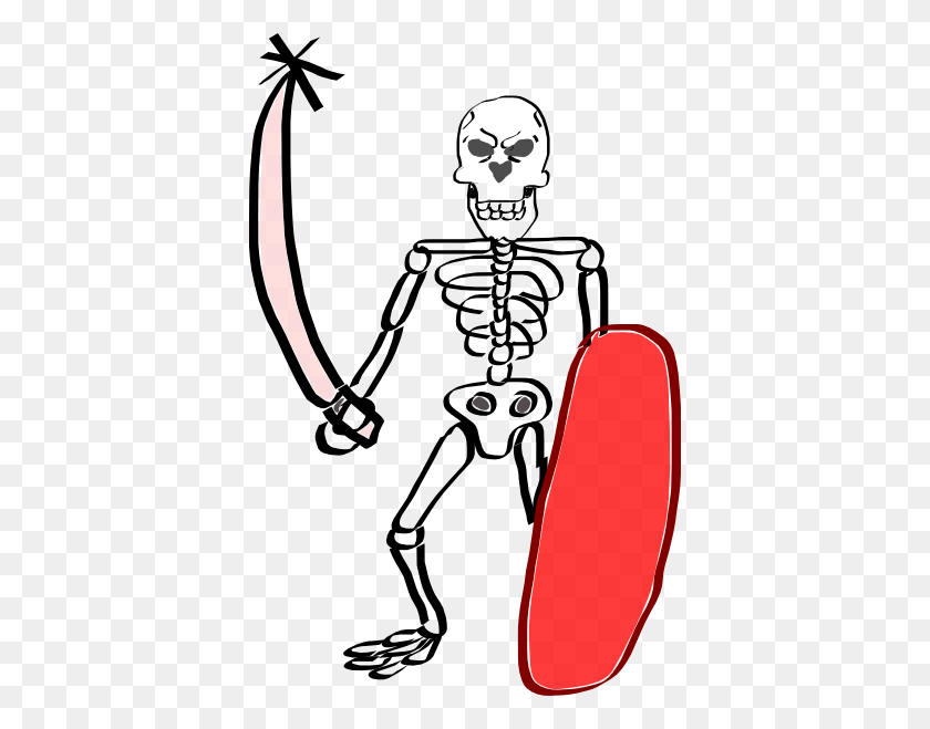 390x599 Skeleton Warrior Clip Art - Warrior Clipart