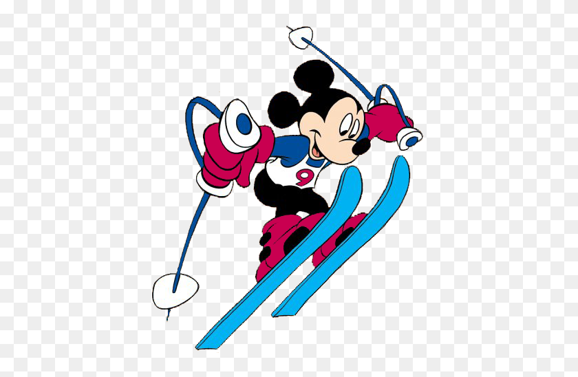 406x488 Лыжный Клипарт Disney - Обувь С Микки Маусом