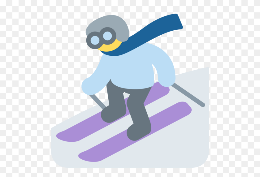 512x512 Skier Emoji - Snow Skiing Clip Art