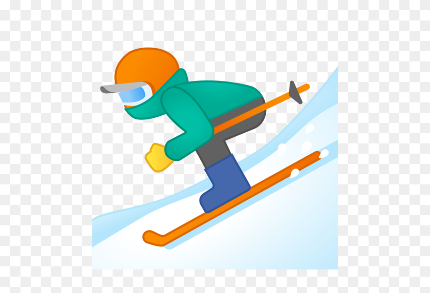 512x512 Skier Emoji - Downhill Skier Clipart