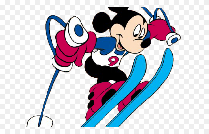 640x480 Skiing Clipart Mickey Mouse - Mickey Mouse Number 1 Clipart