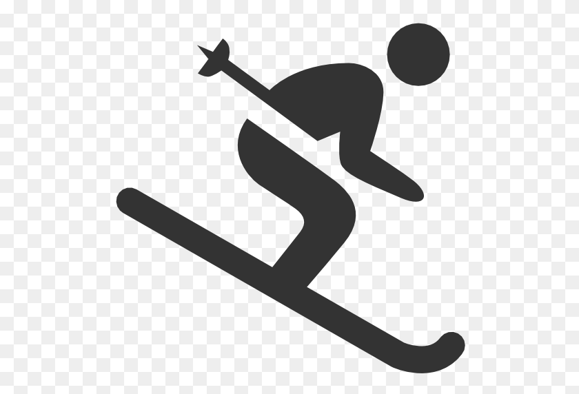 512x512 Skiing Icon - Downhill Skier Clipart
