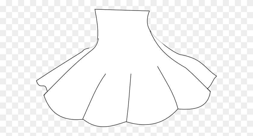 600x391 Skirt Outline Clip Art - Skirt Clipart Black And White
