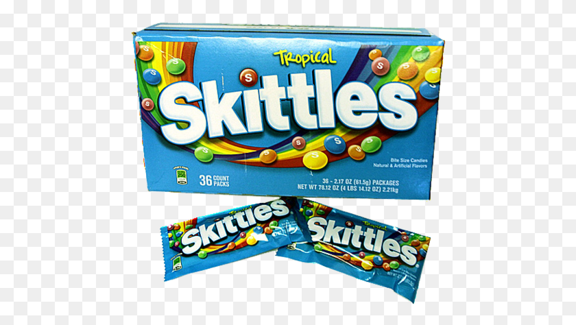 460x414 Skittles Tropical Bite Size Candies - Skittles PNG