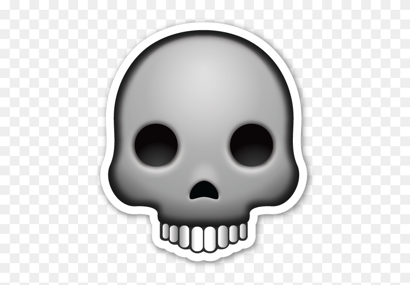 462x525 Skull - Skull Emoji PNG