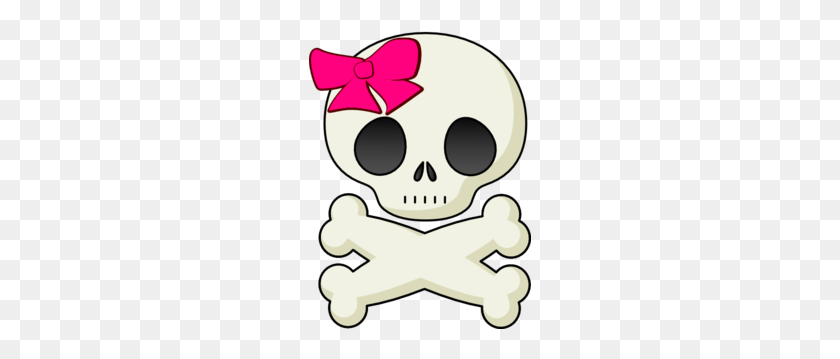 222x299 Skull And Bows Md Girly Skulls And Bones - Skull And Bones PNG