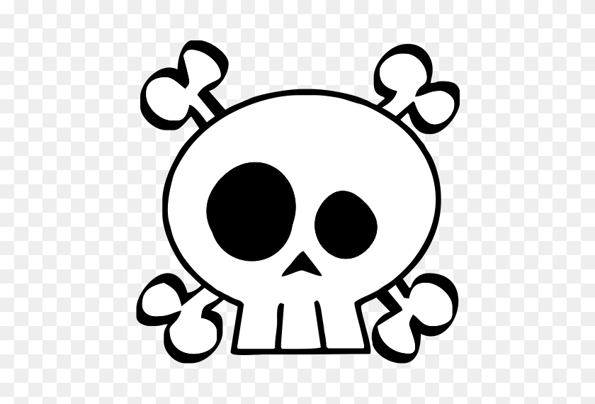 510x510 Skull And Cross Bones Free Download Clip Art - Punisher Skull Clipart