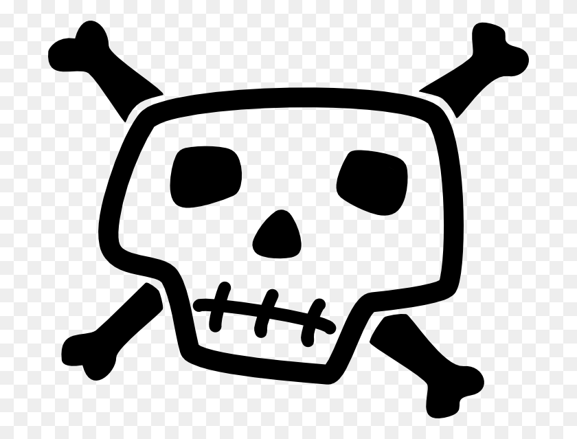 700x579 Skull And Crossbone Clipart - Pirate Skull PNG