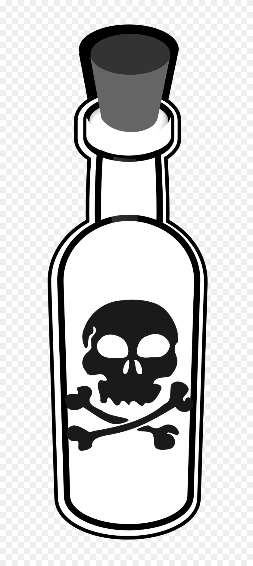 999x2331 Skull And Crossbones Poison Symbol - Water Bottle Clipart Black And White