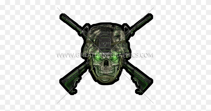 385x385 Skull Army Helmet Production Ready Artwork For T Shirt Printing - Military Helmet PNG
